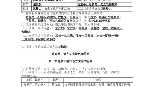 中图版七年级地理下册知识点归纳总结_24秋《初中各科知识点梳理》_初中地理《知识梳理》7-8年级上下册_中图版初中地理7-8年级上下册知识点梳理