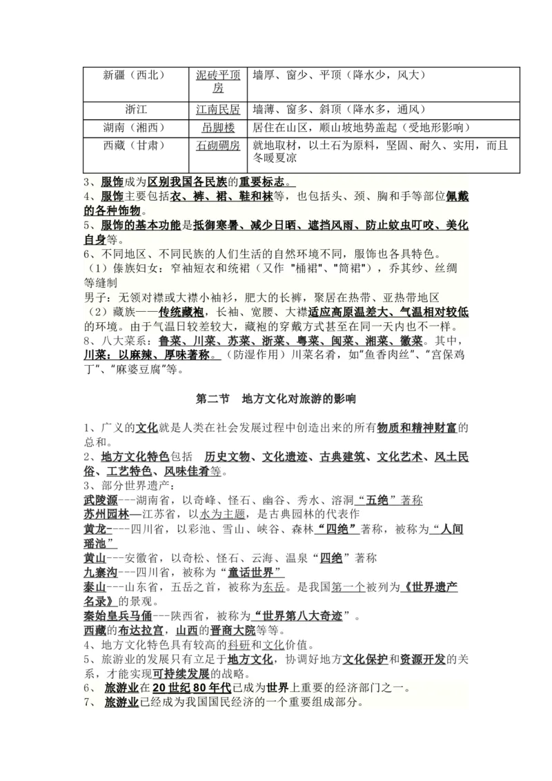 中图版七年级地理下册知识点归纳总结_24秋《初中各科知识点梳理》_初中地理《知识梳理》7-8年级上下册_中图版初中地理7-8年级上下册知识点梳理