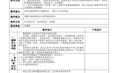 第11课为实现中国梦而努力奋斗-八年级历史下册_新八下历史_00、更新资料3月23日_第二套(4)_教学设计_教案1_第三单元