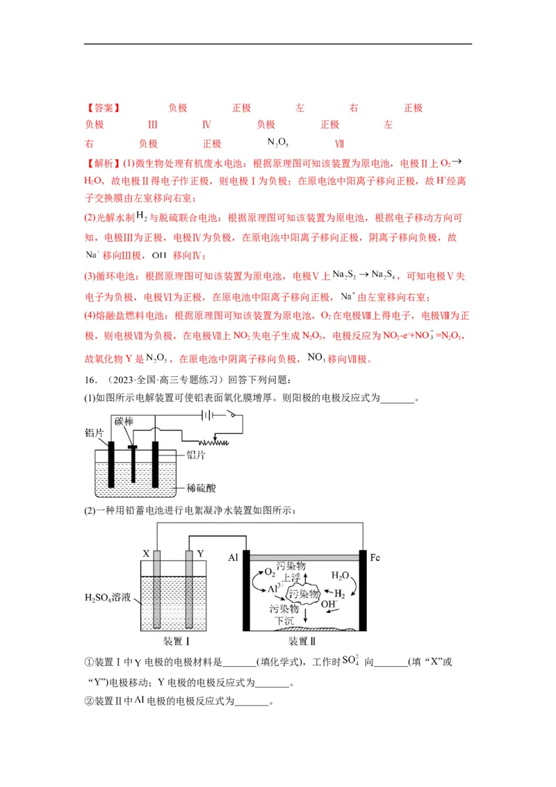 解密09电化学基础（分层训练）（解析版）_05高考化学_通用版（老高考）复习资料_2023年复习资料_二轮复习_高频考点解密2023年高考化学二轮复习讲义+分层训练（全国通用）