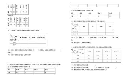 三年级数学下册第三单元复式统计表检测卷（基础卷）（含答案）人教版_26春人教版数学三下_19、赠送其它资料_新建文件夹_三年级数学下册（人教版）_专项练习