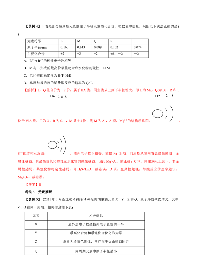 解密05物质结构元素周期律（讲义）-高频考点解密2021年高考化学二轮复习讲义+分层训练（浙江专版）_05高考化学_新高考复习资料_2021新高考资料