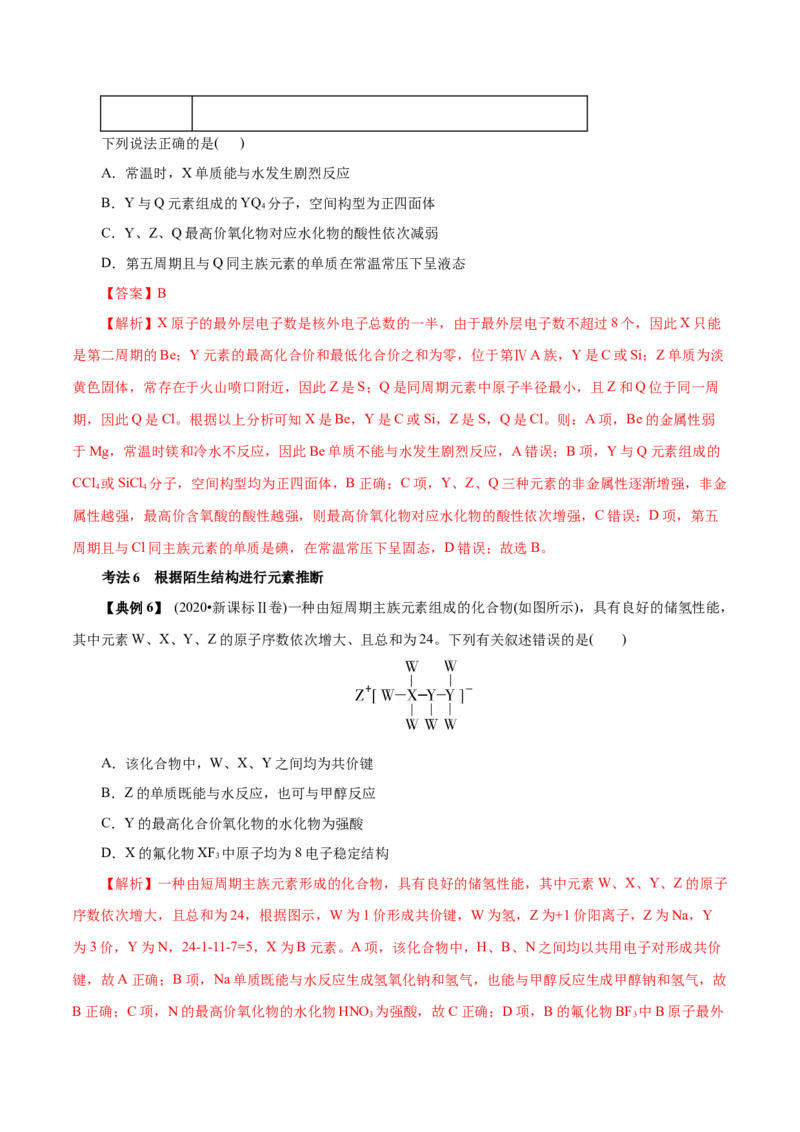解密05物质结构元素周期律（讲义）-高频考点解密2021年高考化学二轮复习讲义+分层训练（浙江专版）_05高考化学_新高考复习资料_2021新高考资料