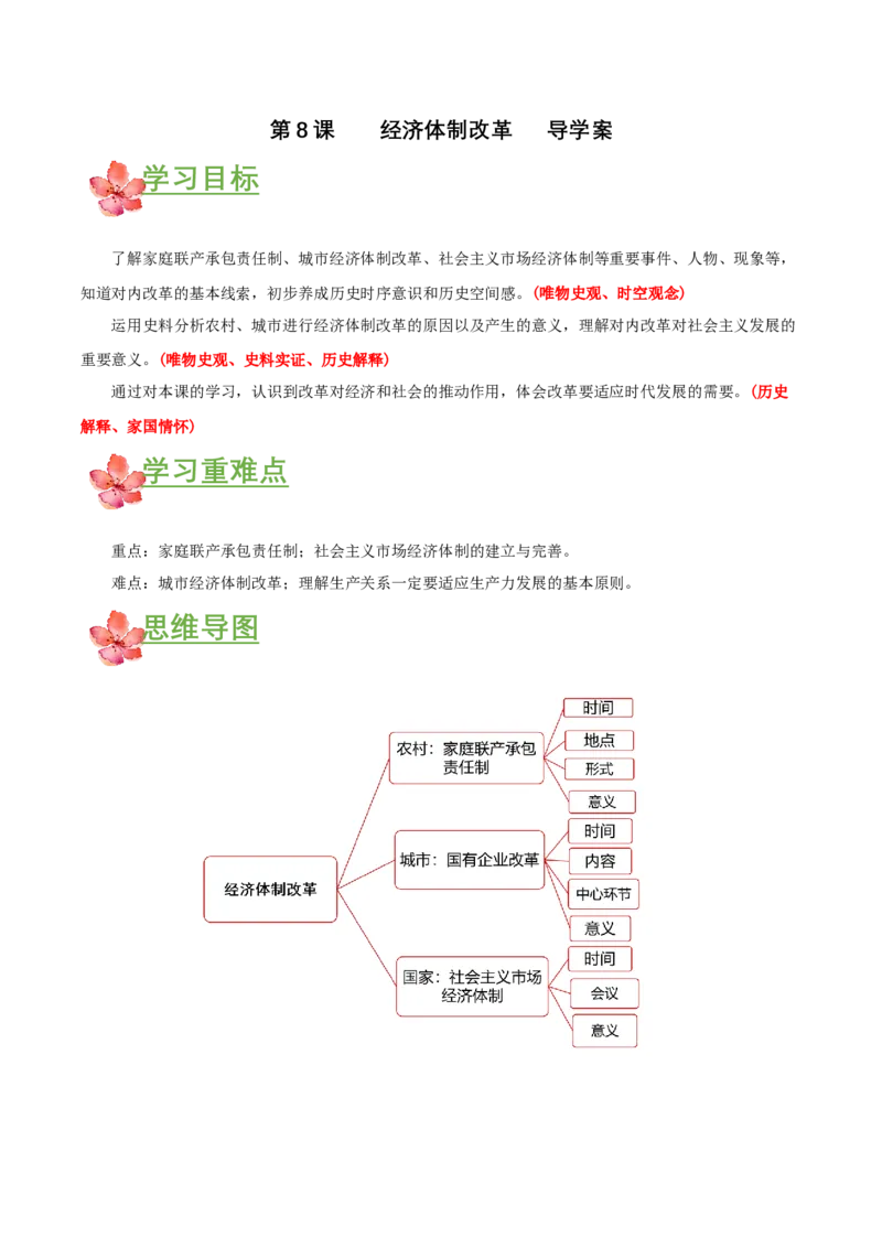 第8课经济体制改革（导学案）-（部编版）_新八下历史_00、更新资料3月23日_第二套(4)_导学案