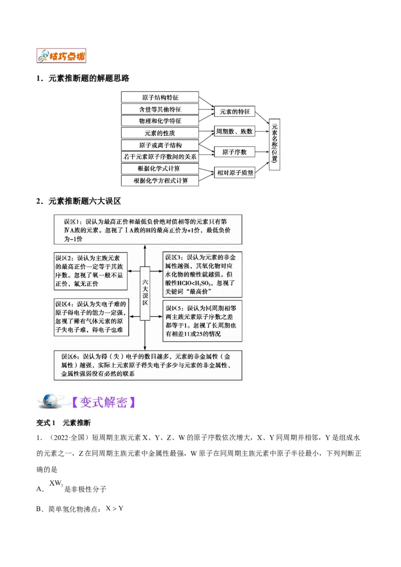 解密05物质结构元素周期律（讲义）-高频考点解密2022年高考化学二轮复习讲义+分层训练（全国通用）（解析版）_05高考化学_通用版（老高考）复习资料_2023年复习资料_二轮复习