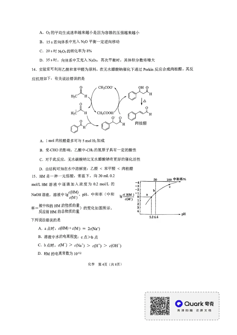 辽宁省鞍山市普通高中2022-2023学年高三第一次质量监测化学试题_05高考化学_高考模拟题_新高考_2023辽宁省鞍山市普通高中高三上学期第一次质量监测化学