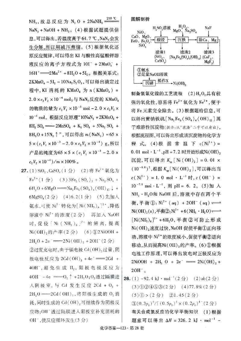 金考卷优秀模拟试卷汇编45套全国卷化学答案_05高考化学_高考模拟题_全国课标版_化学全国卷2023金考卷
