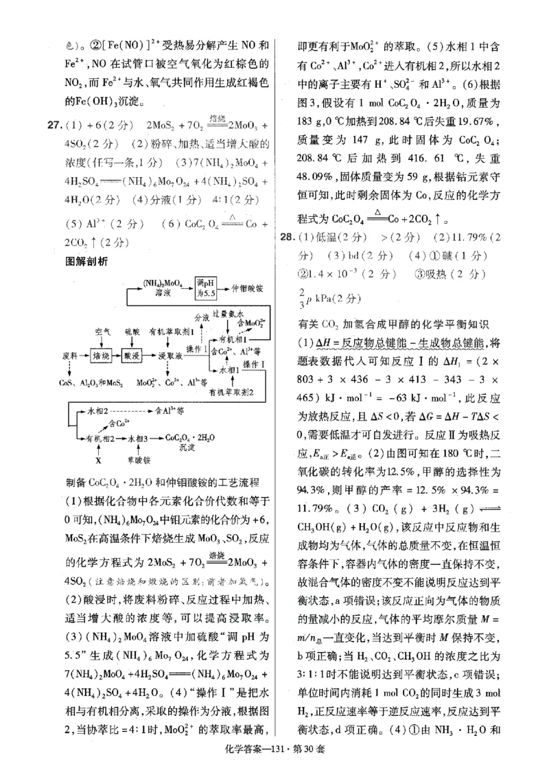 金考卷优秀模拟试卷汇编45套全国卷化学答案_05高考化学_高考模拟题_全国课标版_化学全国卷2023金考卷