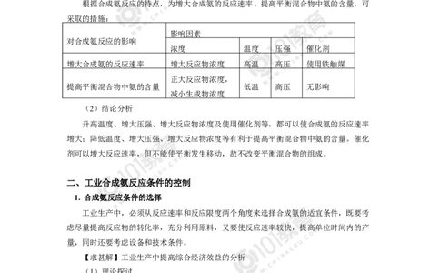 选择性必修1第二章化学反应速率与化学平衡第四节-化学反应的调控&mdash;&mdash;工业合成氨_新人教版高二化学选修一、二、三_新人教版高中化学选择性必修第一册