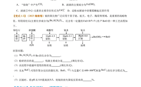 题型06化工微流程（原卷版）_05高考化学_2024年新高考资料_2.2024二轮复习_2024年高考化学二轮热点题型归纳与变式演练（新高考通用）