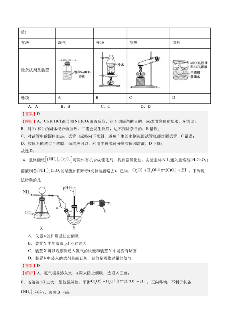 重难点03化学实验基础(选择题部分)-2024年高考化学热点&middot;重点&middot;难点专练（新高考专用）（解析版）_05高考化学_2024年新高考资料_3.2024专项复习