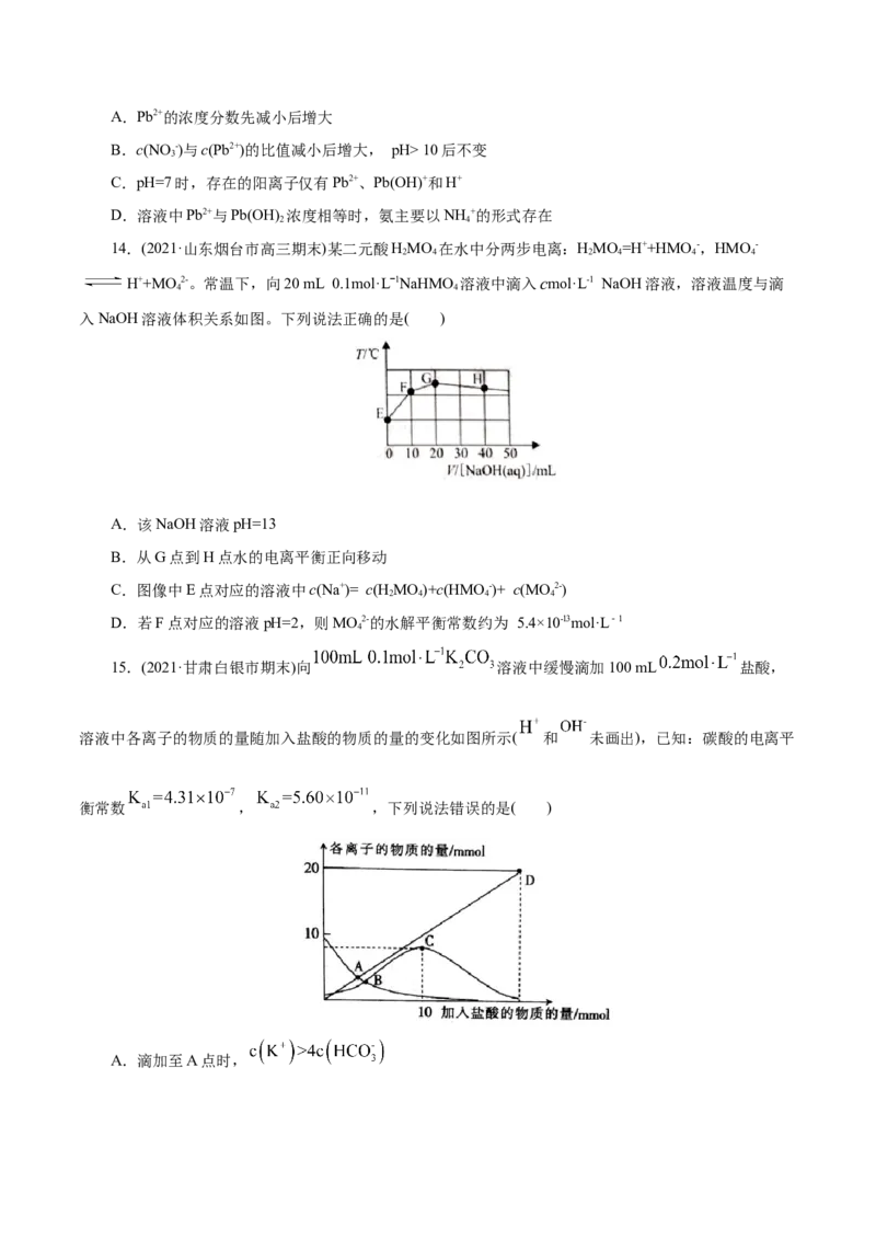 解密10水溶液中离子反应(集训)(原卷版)_05高考化学_新高考复习资料_2021新高考资料_高频考点解密2021年高考化学二轮复习讲义+分层训练（浙江专版）3.28更新