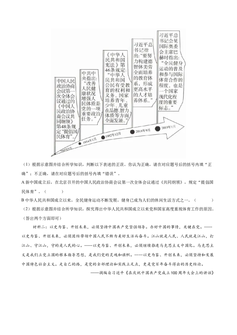 八下期末复习历史观点论述题专练50题（学生版）_新八下历史_00、更新资料3月23日_第二套(4)_期末专项复习-U269_2024版