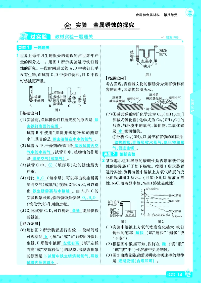 2026《初中化学&bull;一遍过》9年级下册(人教)答案_2026春《初中一遍过》系列_2026《天星教育&bull;一遍过》（9年级下册）（化学）（RJ）