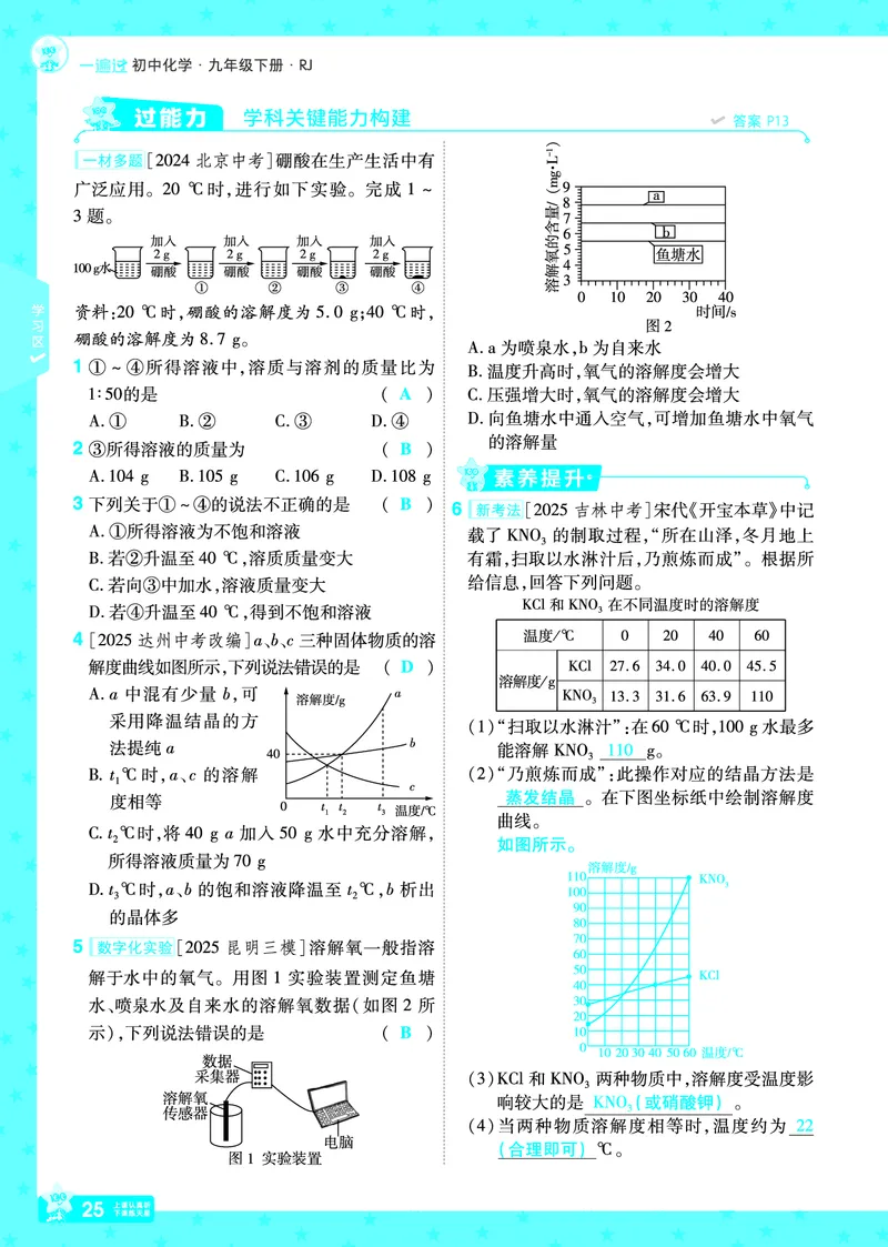 2026《初中化学&bull;一遍过》9年级下册(人教)答案_2026春《初中一遍过》系列_2026《天星教育&bull;一遍过》（9年级下册）（化学）（RJ）