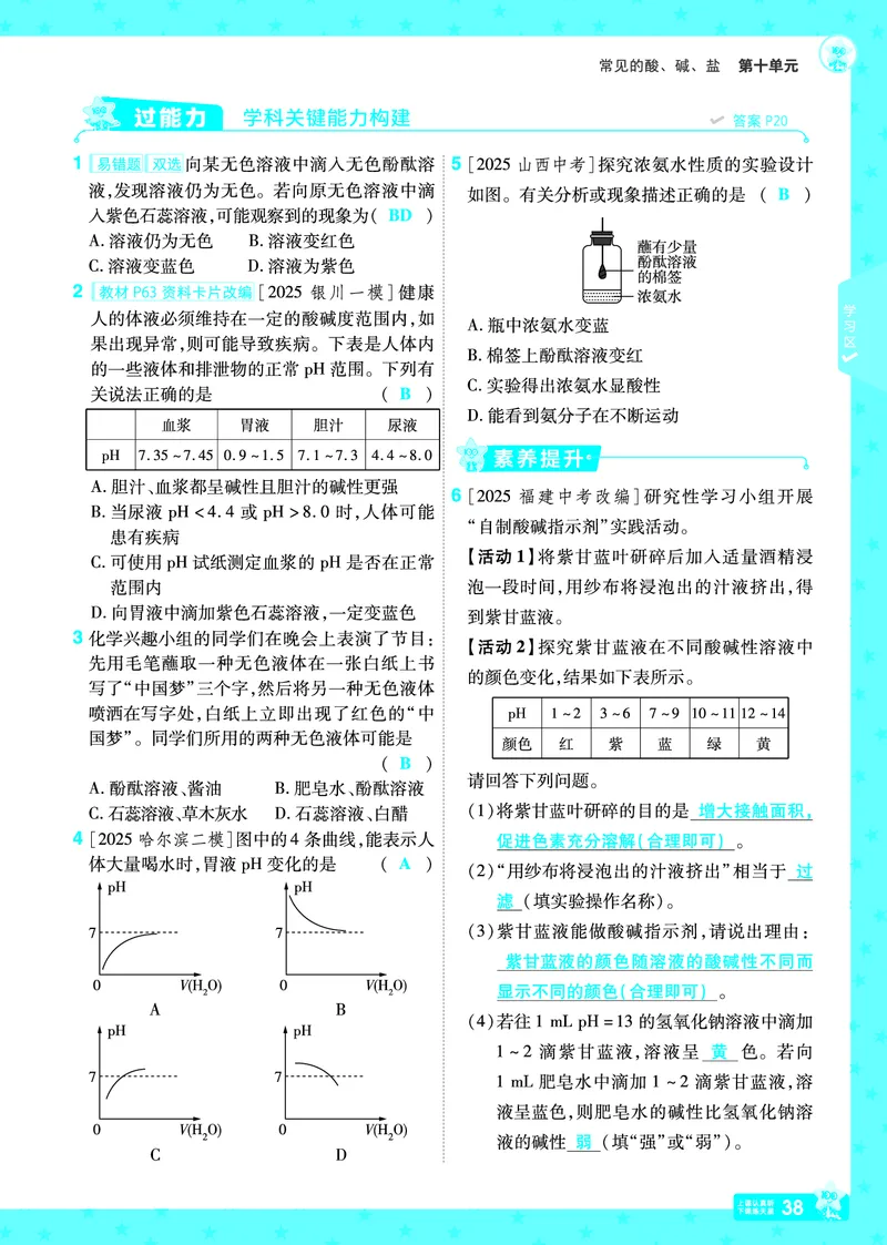 2026《初中化学&bull;一遍过》9年级下册(人教)答案_2026春《初中一遍过》系列_2026《天星教育&bull;一遍过》（9年级下册）（化学）（RJ）