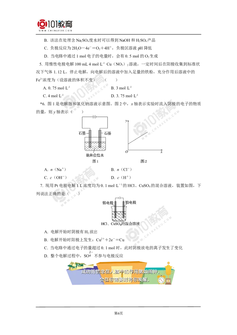 选择性必修1第四章第二节电解池（2）同步练习_新人教版高二化学选修一、二、三_新人教版高中化学选择性必修第一册_高二化学（选择性必修第一册）学案练习
