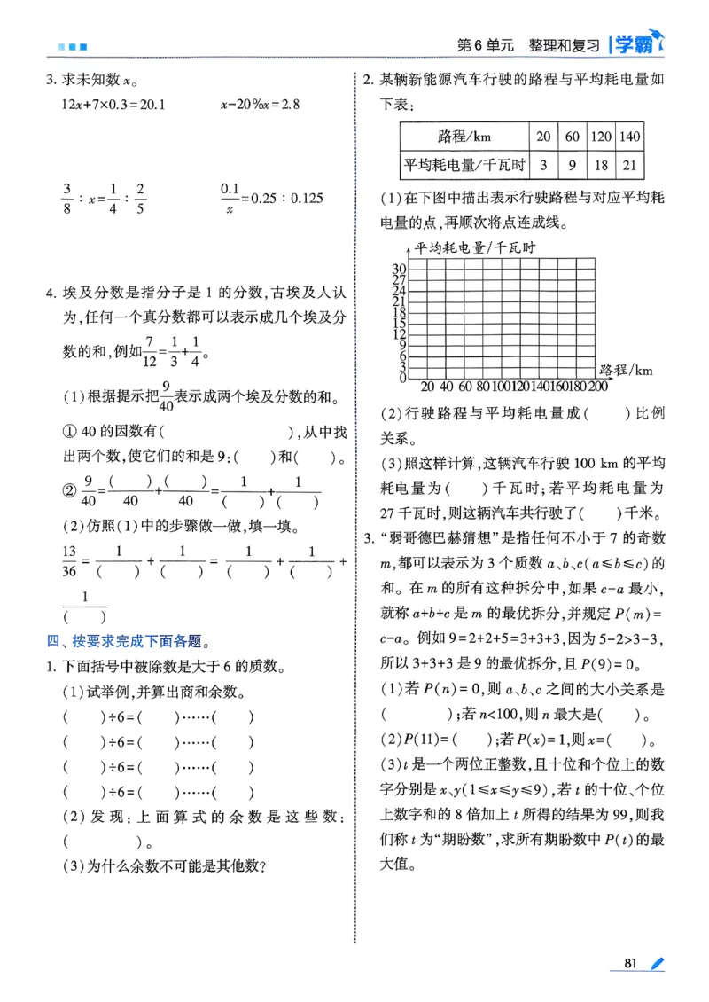 26春六下五星学霸数学人教_26春人教版数学三下_09、练习题+试卷合集_-26春《五星学霸》_26春《五星学霸》数学RJ6下