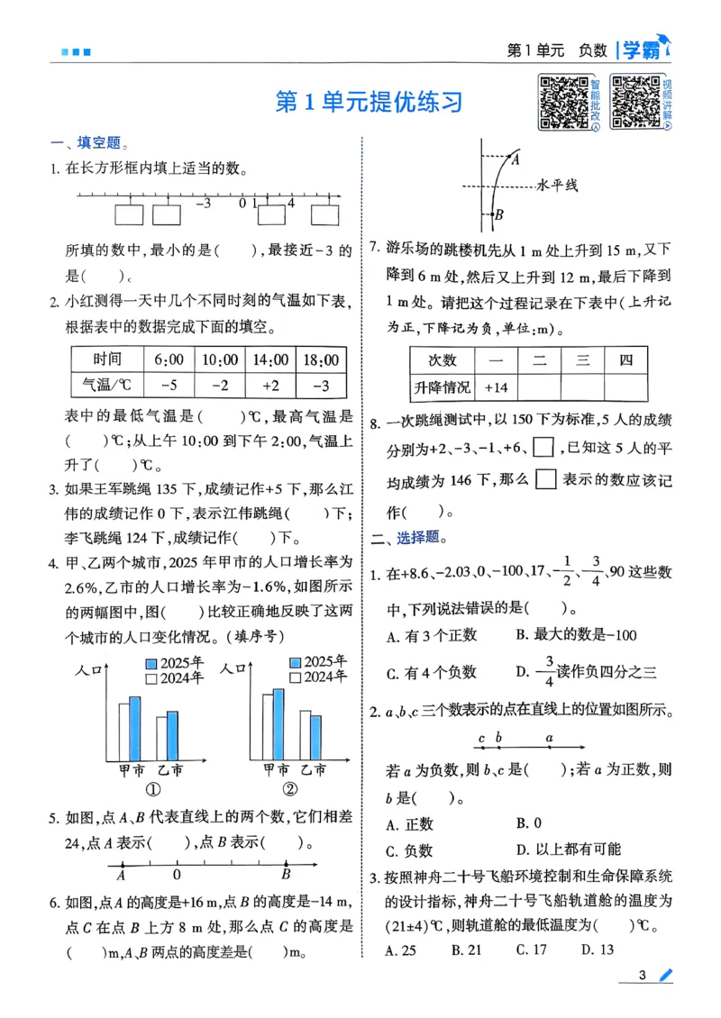 26春六下五星学霸数学人教_26春人教版数学三下_09、练习题+试卷合集_-26春《五星学霸》_26春《五星学霸》数学RJ6下