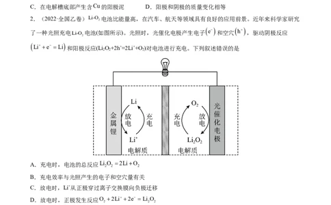重难点11新型电池和电解原理的应用（原卷版）_05高考化学_新高考复习资料_2023年新高考资料_专项复习_2023年高考化学热点&middot;重点&middot;难点专练（新高考专用）_469