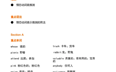 1_24秋《初中各科知识点梳理》_初中英语《知识梳理》7-9年级上下册_重点知识_人教版初中英语_上册_九上_U8