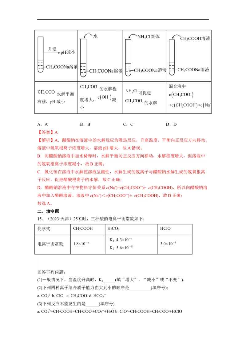 解密08水溶液中的离子平衡（分层训练）（解析版）_05高考化学_通用版（老高考）复习资料_2023年复习资料_二轮复习_高频考点解密2023年高考化学二轮复习讲义+分层训练（全国通用）