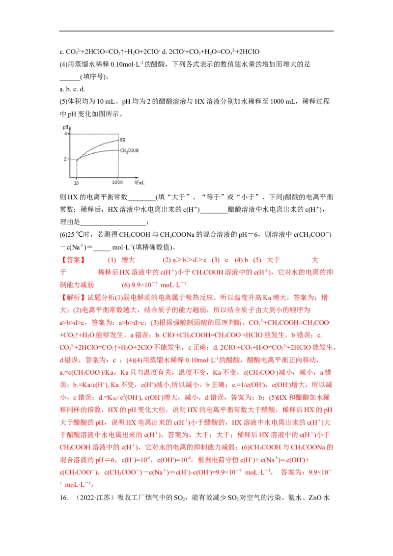 解密08水溶液中的离子平衡（分层训练）（解析版）_05高考化学_通用版（老高考）复习资料_2023年复习资料_二轮复习_高频考点解密2023年高考化学二轮复习讲义+分层训练（全国通用）