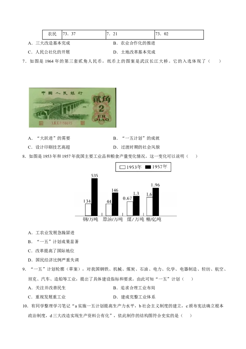 八下期末复习（选择题）解题指导+易错题专项50练（学生版）_新八下历史_00、更新资料3月23日_第二套(4)_期末专项复习-U269_2025版