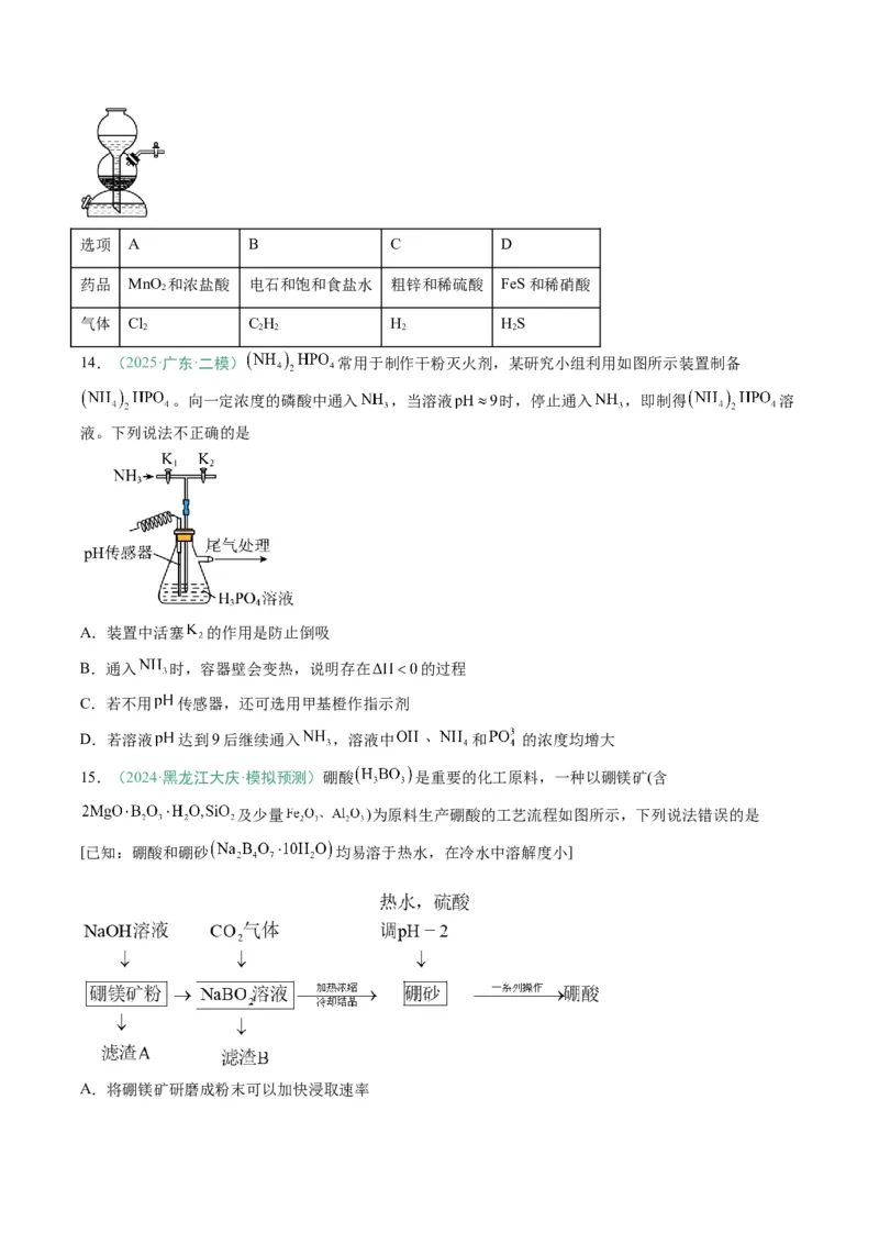 题型02化学实验基础-2025年高考化学二轮热点题型归纳与变式演练（新高考通用）（原卷版）_05高考化学_2025年新高考资料_二轮复习