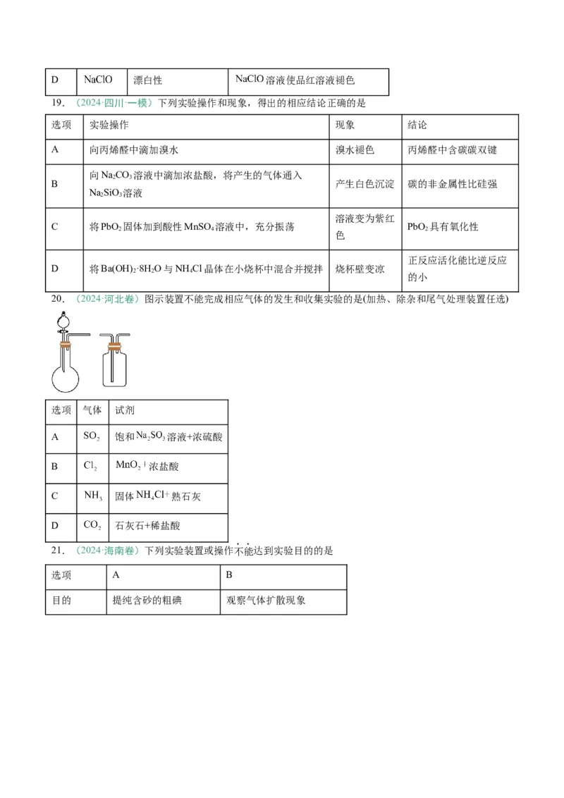 题型02化学实验基础-2025年高考化学二轮热点题型归纳与变式演练（新高考通用）（原卷版）_05高考化学_2025年新高考资料_二轮复习