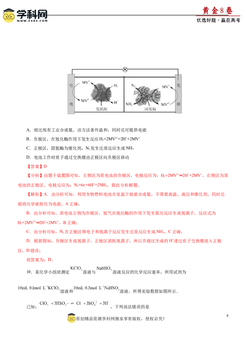 黄金卷07-赢在高考黄金8卷备战2024年高考化学模拟卷（辽宁专用）（解析版）_05高考化学_2024年新高考资料_4.2024高考模拟预测试卷