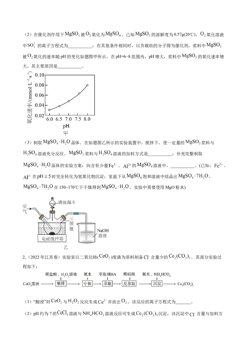 重难点12实验探究综合题-（原卷版）_05高考化学_2024年新高考资料_3.2024专项复习_2024年高考化学热点&middot;重点&middot;难点专练（江苏专用）