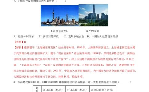 第9课对外开放（分层作业）（教师版）_新八下历史_00、更新资料3月23日_第二套(4)_大单元教学课件+教学设计-U40_第三单元中国特色社会主义道路（7-11）