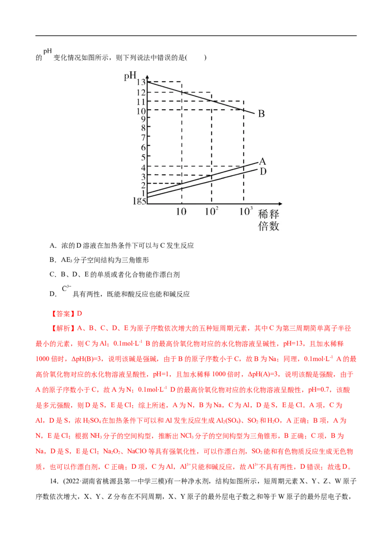考点7元素周期律和元素周期表（解析版）_05高考化学_通用版（老高考）复习资料_2023年复习资料_一轮复习_备战2023年高考化学一轮复习考点帮（全国通用）