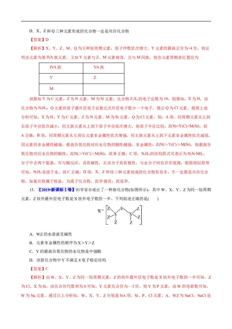 考点7元素周期律和元素周期表（解析版）_05高考化学_通用版（老高考）复习资料_2023年复习资料_一轮复习_备战2023年高考化学一轮复习考点帮（全国通用）