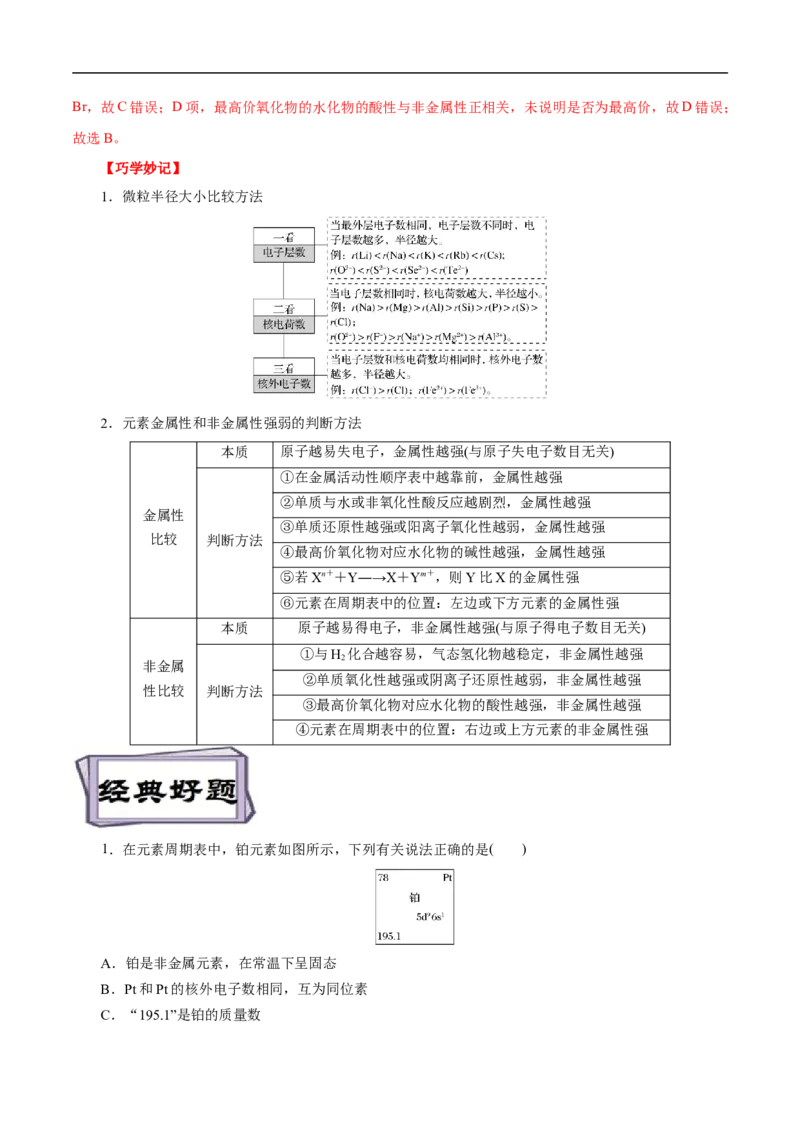 考点7元素周期律和元素周期表（解析版）_05高考化学_通用版（老高考）复习资料_2023年复习资料_一轮复习_备战2023年高考化学一轮复习考点帮（全国通用）