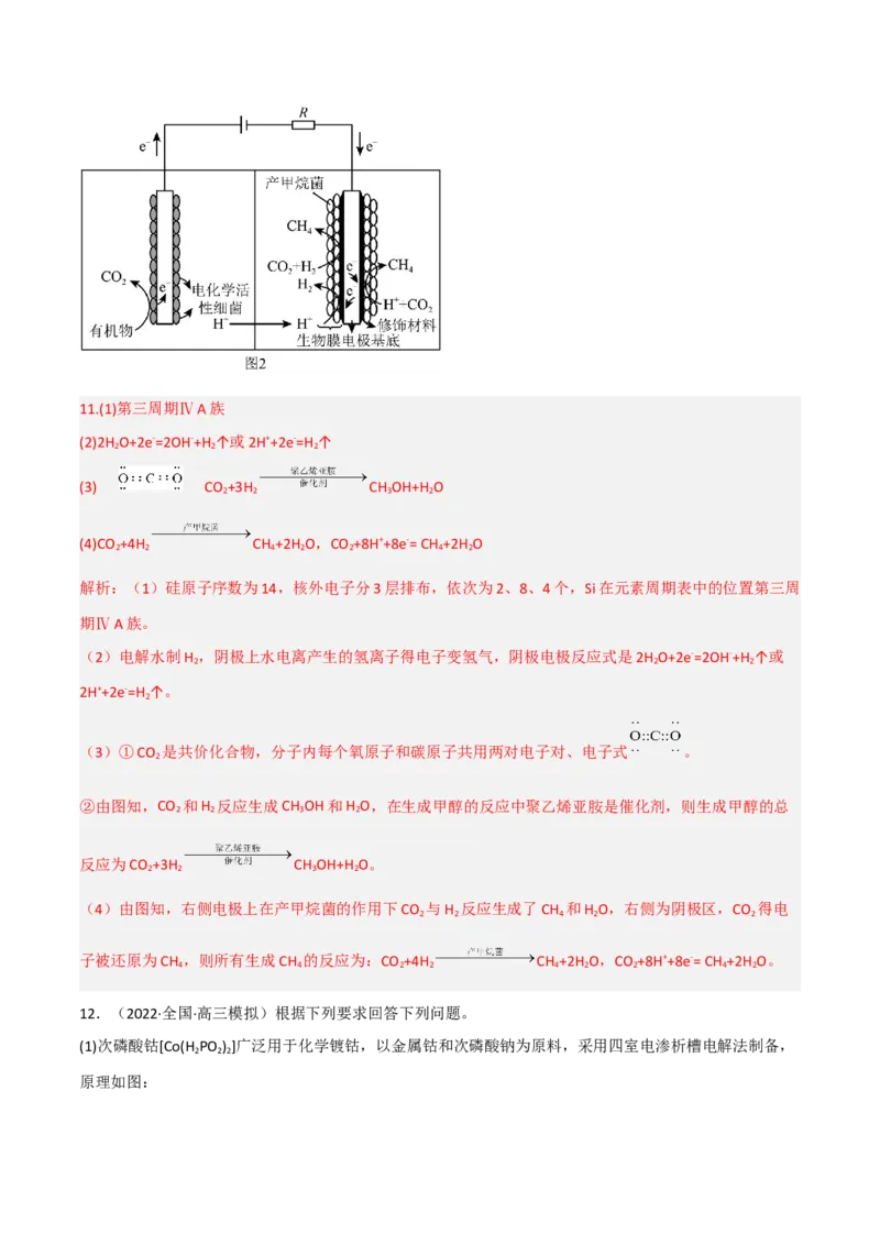 高频考点24电解池的工作原理及应用-2023年高考化学二轮复习高频考点51练（解析版）_05高考化学_新高考复习资料_2023年新高考资料_二轮复习