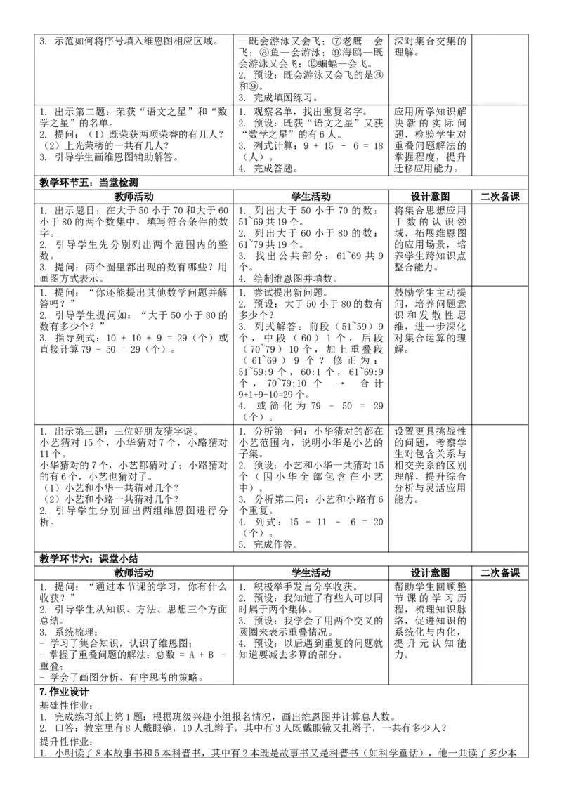 第7单元复习与关联_26春人教版数学三下_00、教案3套完整版_第2套表格式核心素养教案-全册合在一起_单元教案_无反思版