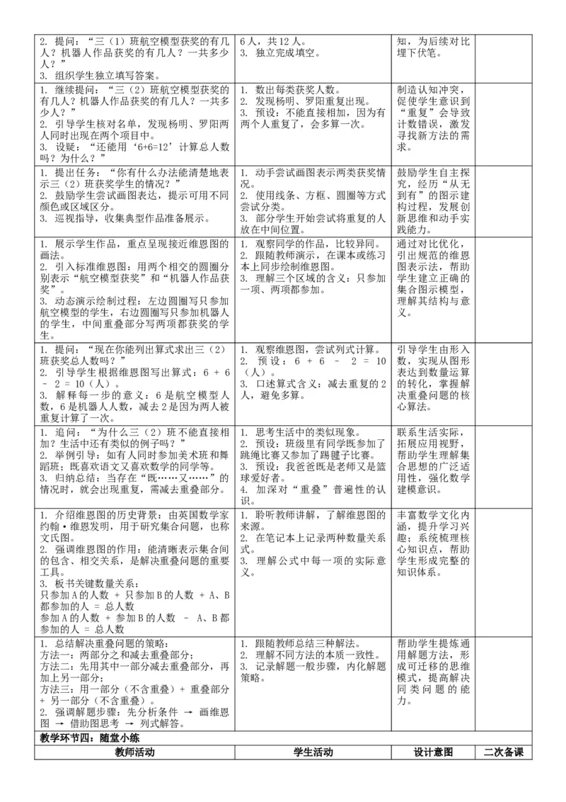 第7单元复习与关联_26春人教版数学三下_00、教案3套完整版_第2套表格式核心素养教案-全册合在一起_单元教案_有反思版