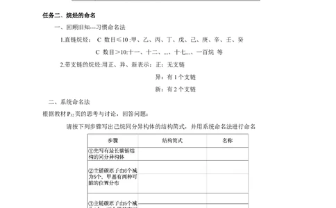 2.1.2烷烃的命名(导学案)（原卷版）_高化_595801221724高中化学新人教版选择性必修一二三电子版教案PPT课件高中试卷_选择性必修3册（人教版）_导学案