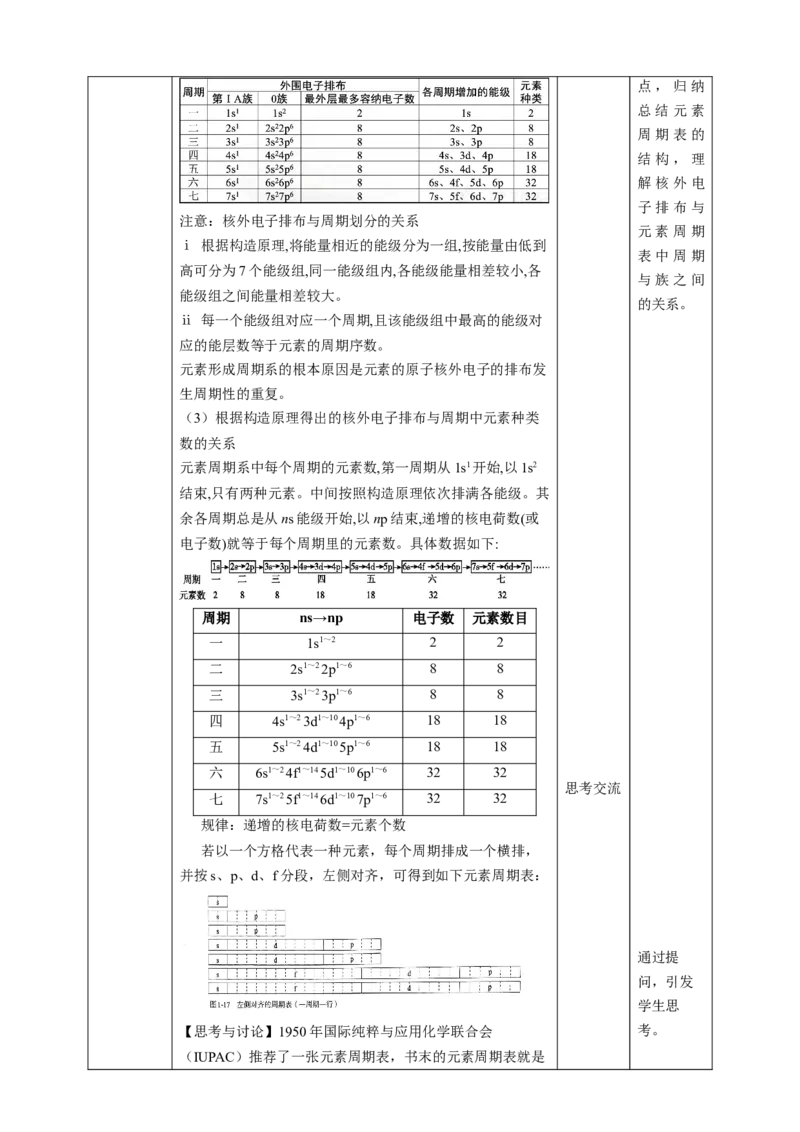 1.2.1原子结构与元素周期律第一课时教案_高化_2025春-人教版高中化学_04新版高中化学选择性必修2_08第四套同步课件+教案_1.2.1原子结构与元素性质第一课时