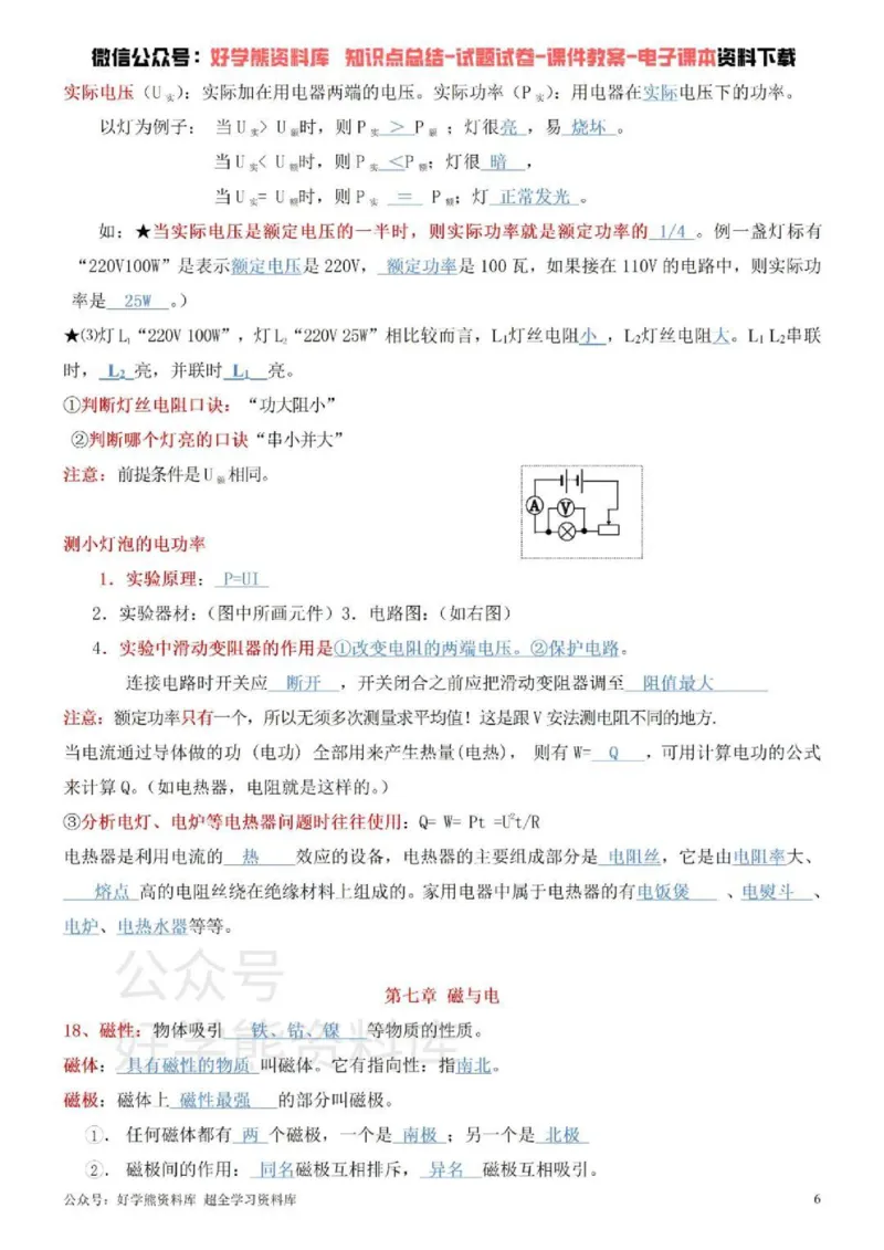 教科版初中物理九年级下册_24秋《初中各科知识点梳理》_初中物理《知识梳理》8-9年级上下册_教科版初中物理8-9年级上下册知识点