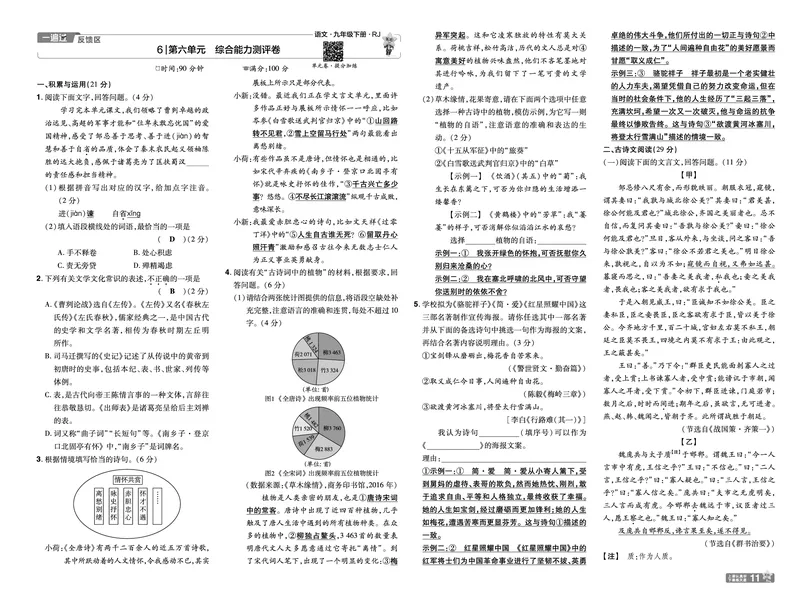 2026《初中语文&bull;一遍过》9年级下册单元试卷答案_2026春《初中一遍过》系列_2026《天星教育&bull;一遍过》（9年级下册）（语文）（RJ）