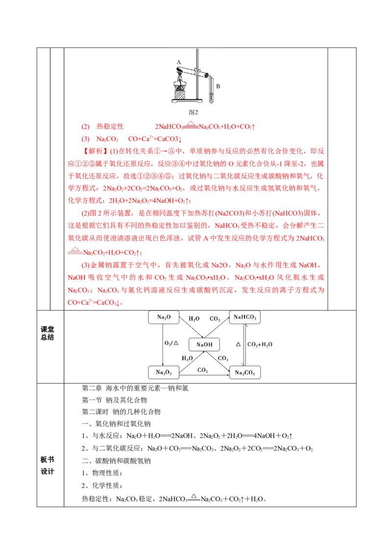 2.1.2钠的几种化合物焰色试验（教学设计）-（人教版2019必修第一册）_高化_595801221724高中化学新人教版选择性必修一二三电子版教案PPT课件高中试卷_必修一册（人教版）_教学设计