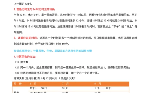 第六讲年、月、日（导图+知识精讲+易错点拨+7大考点讲练+难度分层练共41题）-（教师版）_26春人教版数学三下_19、赠送其它资料_新建文件夹_三年级数学下册（人教版）_母题专项练习-K35
