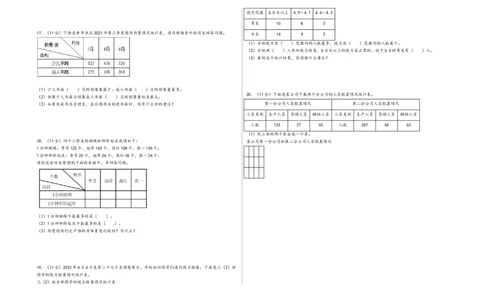 第三单元复式统计表（提升卷）-（A3版）（人教版）_26春人教版数学三下_19、赠送其它资料_新建文件夹_三年级数学下册（人教版）_知识解读+题型专练-T2