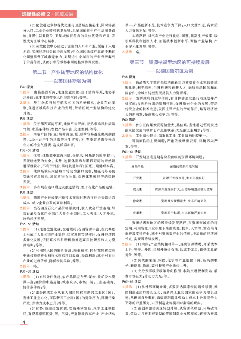选择性必修2湘教地理教材习题答案_高中全套电子教材及答案。_02高中教材参考答案_高中地理_湘教版