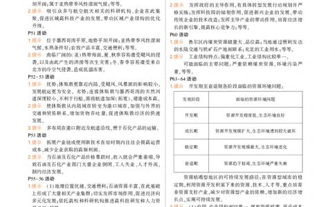 选择性必修2湘教地理教材习题答案_高中全套电子教材及答案。_02高中教材参考答案_高中地理_湘教版