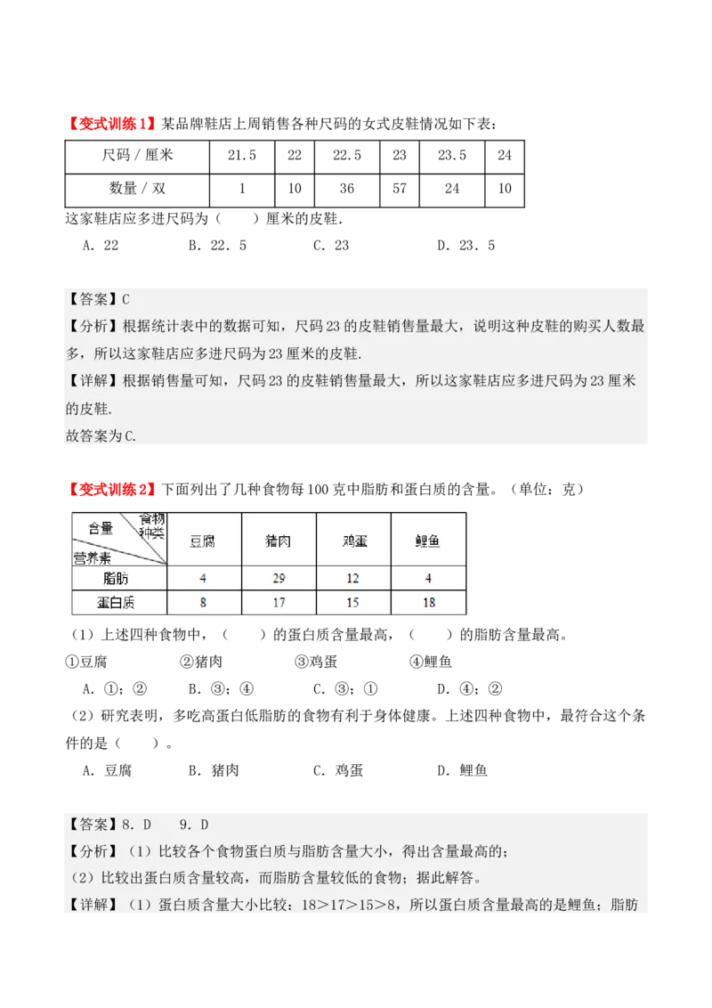 第三单元、复式统计表（单元复习讲义）（考点典例讲解+知识总结+易错点拨+变式训练+课后同步练习）（教师版）-（人教版）_26春人教版数学三下_00、更新资料3月18日_单元复习专项-K48