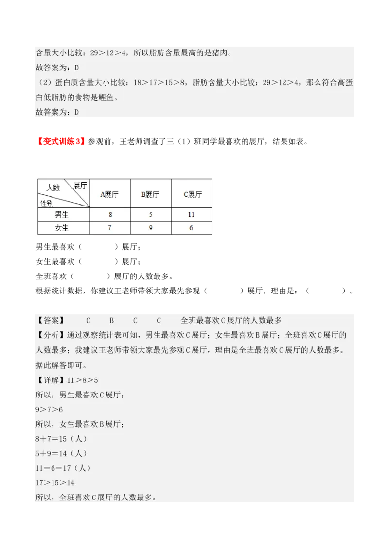 第三单元、复式统计表（单元复习讲义）（考点典例讲解+知识总结+易错点拨+变式训练+课后同步练习）（教师版）-（人教版）_26春人教版数学三下_00、更新资料3月18日_单元复习专项-K48